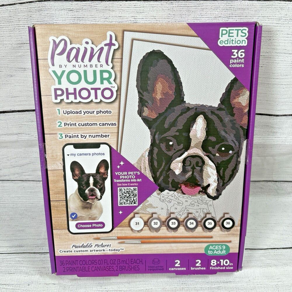 Paintable Pictures Paint by Number Pet Photo Craft Activity Dog Cat Art NEW